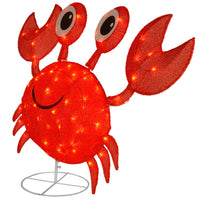 Pre-Lit Red Smiling Crab Outdoor Decoration, LED Lights, Plug In, Spring Collection, 48 Inches - National Tree Company