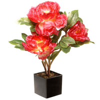 15 in. Spring Red Peony Flower Pot - National Tree Company