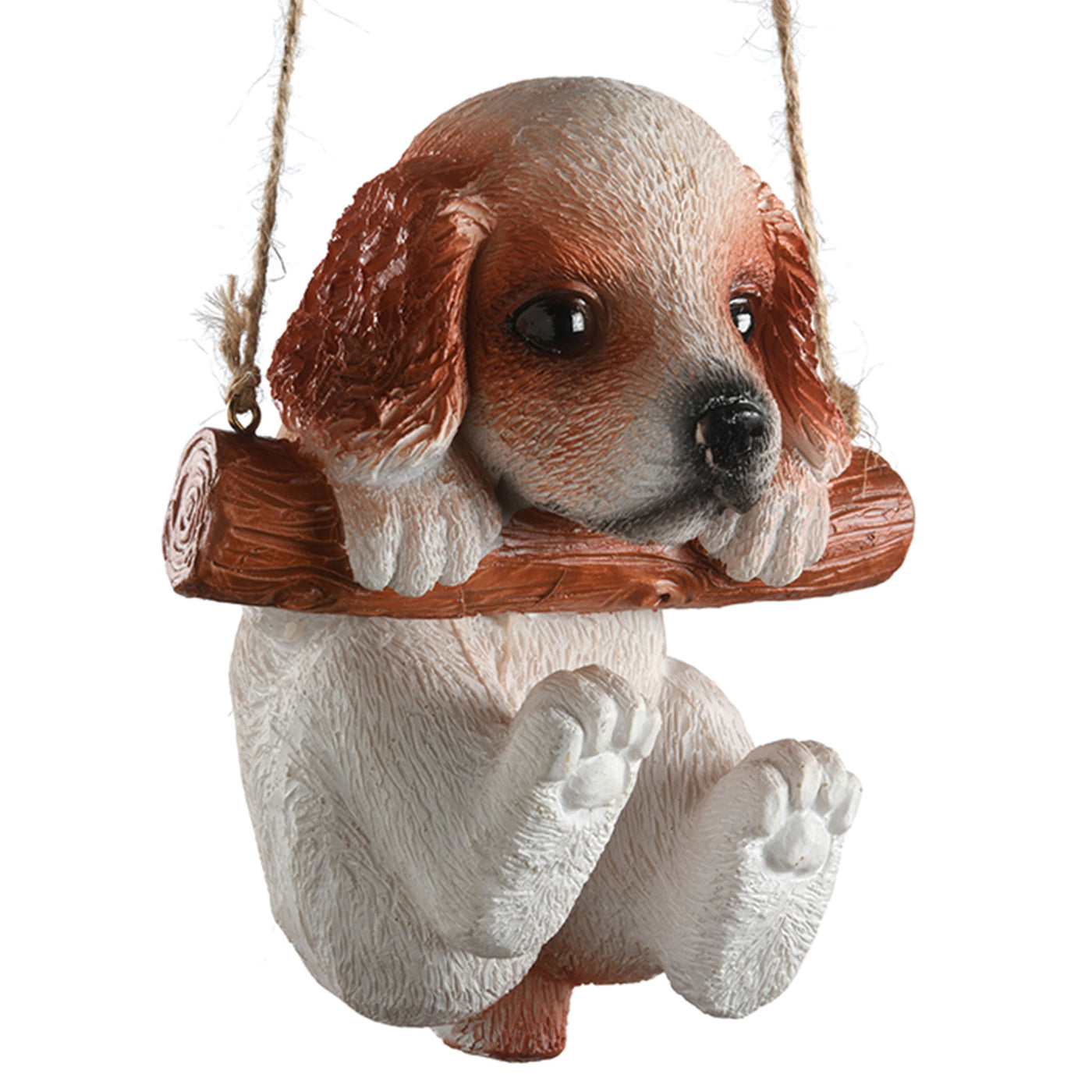 5 in. Spring Hanging Wall Decoration with King Charles Cavalier Puppy on Wooden Branch - National Tree Company