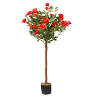 4 ft. Spring Rose Flower Potted Tree in a Black Pot - National Tree Company