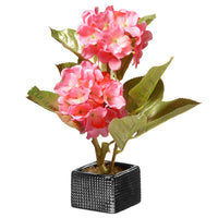 10 in. Spring Potted Pink Hydrangeas Flower Pot with Leafy Greens - National Tree Company