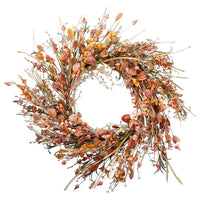 22 in. Fall Wreath with Wildflowers, Stems, Stalks - National Tree Company