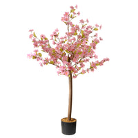 4 ft. Spring Cherry Blossom Pink Flower Potted Plant in a Black Pot Base - National Tree Company