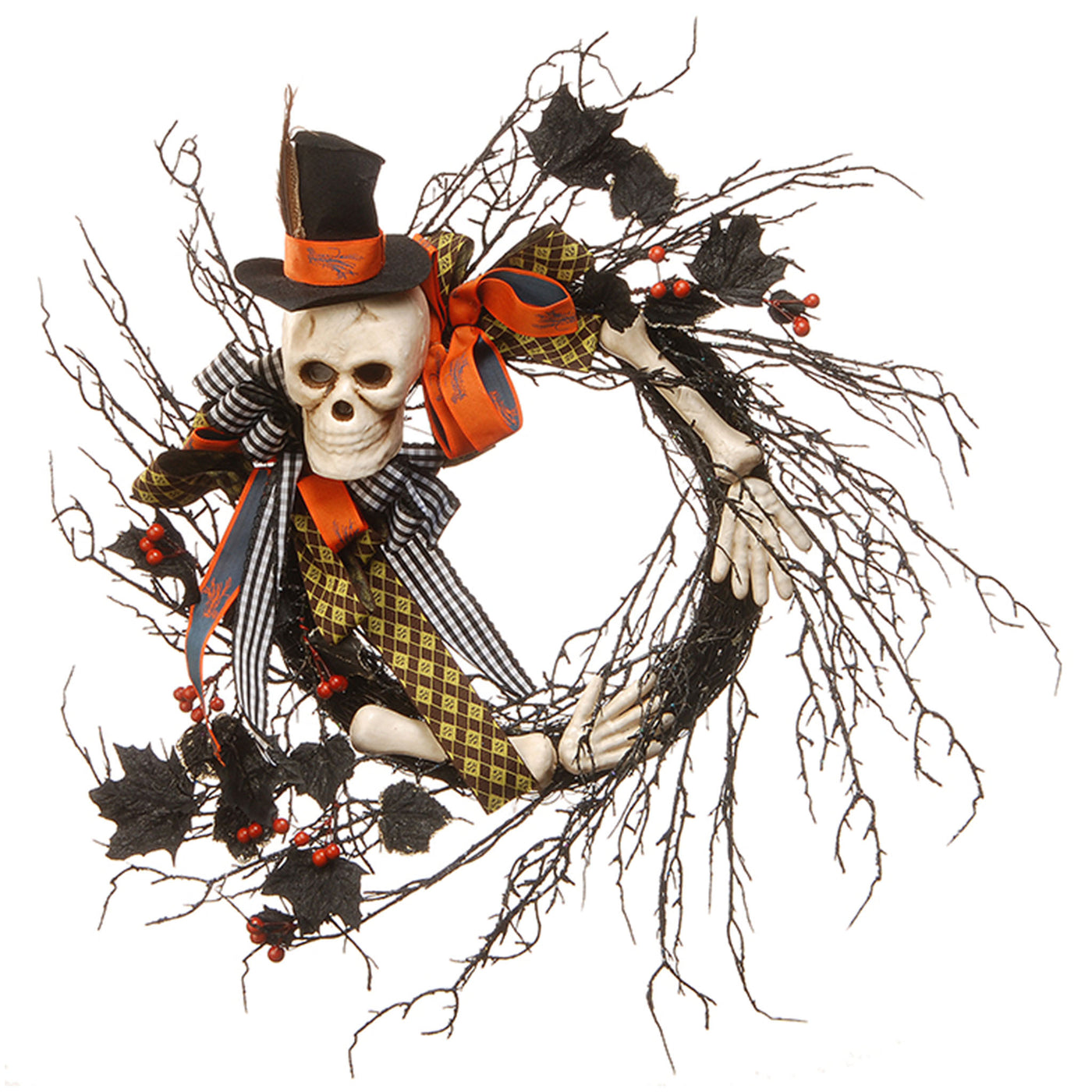 Halloween 24” Skeleton & Black Twigs Decor - National Tree Company