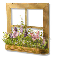 14 in. Spring Lavender Flowers and Butterflies Window Decoration - National Tree Company