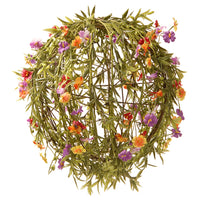 12 in. Spring Flower Ball with Colorful Flower Blooms, Vines, Stems, Leafy Greens - National Tree Company