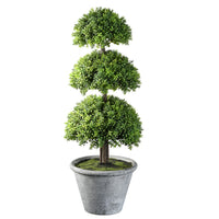 20 in. Three Ball Topiary in a Distressed Pot Base - National Tree Company