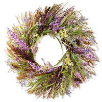 22 in. Spring Wreath with Mixed Leaves, Seed Pods - National Tree Company