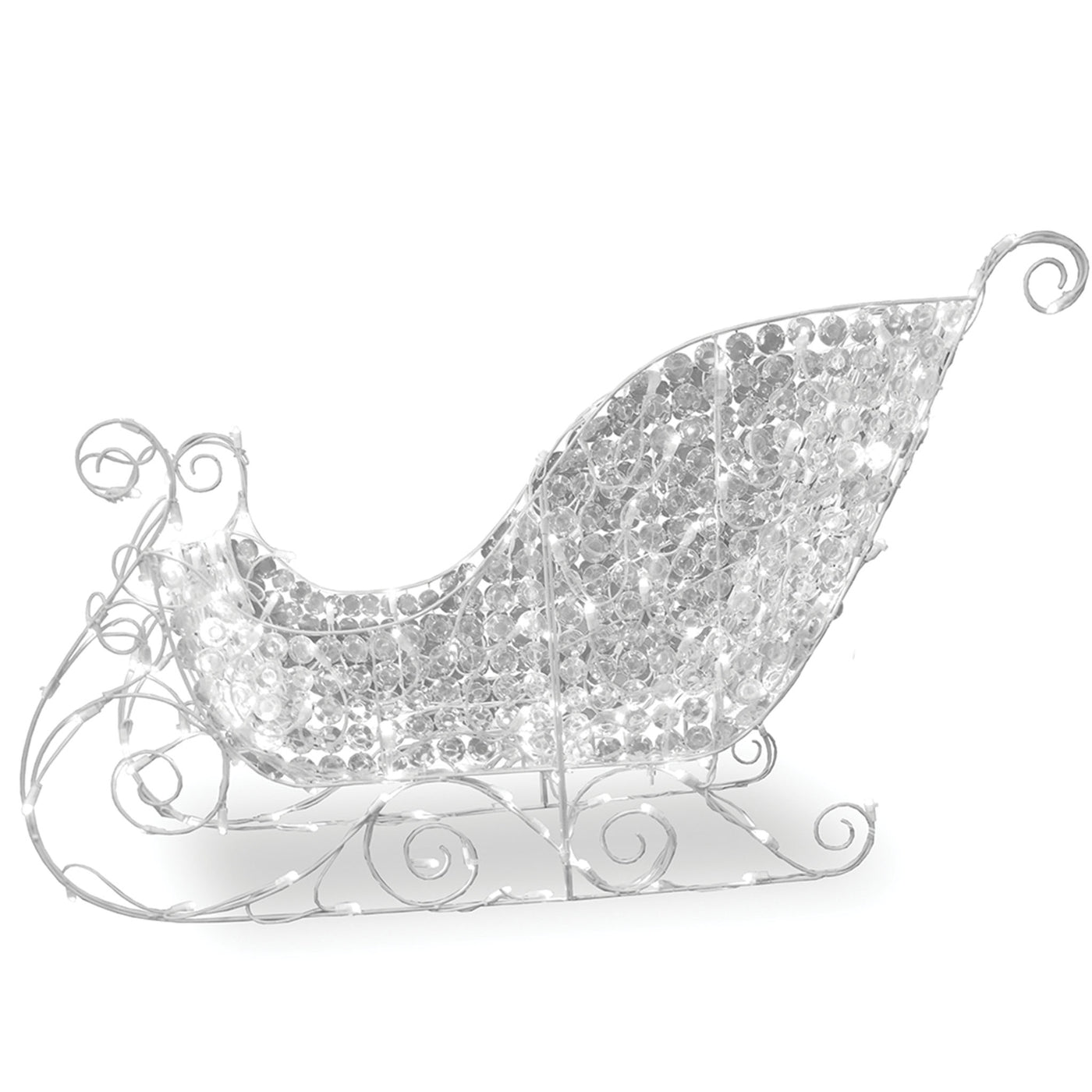 36 in. Ice Crystal Bead Sleigh with LED Lights - National Tree Company