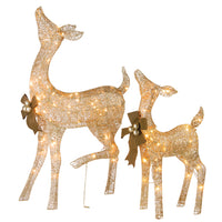38 in. and 28 in. Pre-Lit Fawn with Doe Decoration - National Tree Company