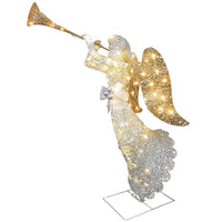 48 in. Silver Angel Decor with White LED Lights - National Tree Company