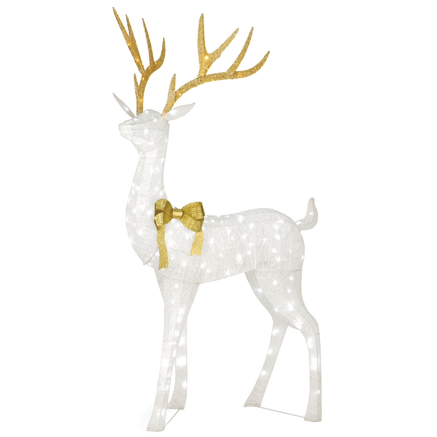 86 in. Pre-lit Crystal White Standing Buck - National Tree Company
