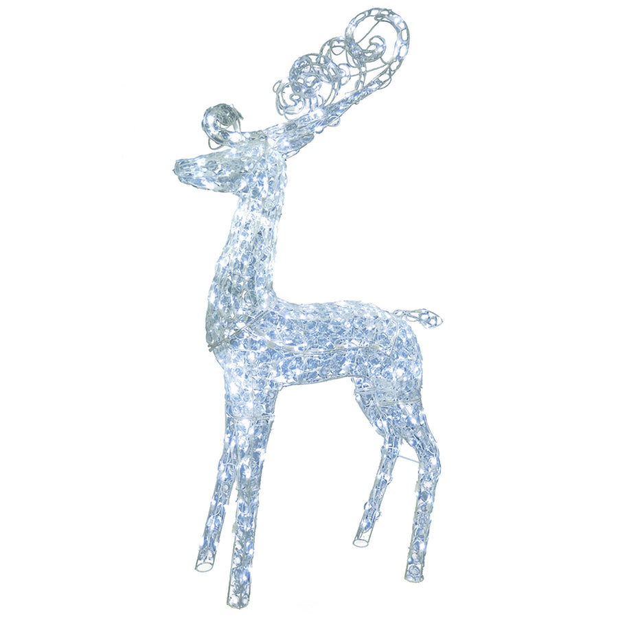 60 in. Ice Crystal Bead Standing Deer with LED Lights - National Tree Company