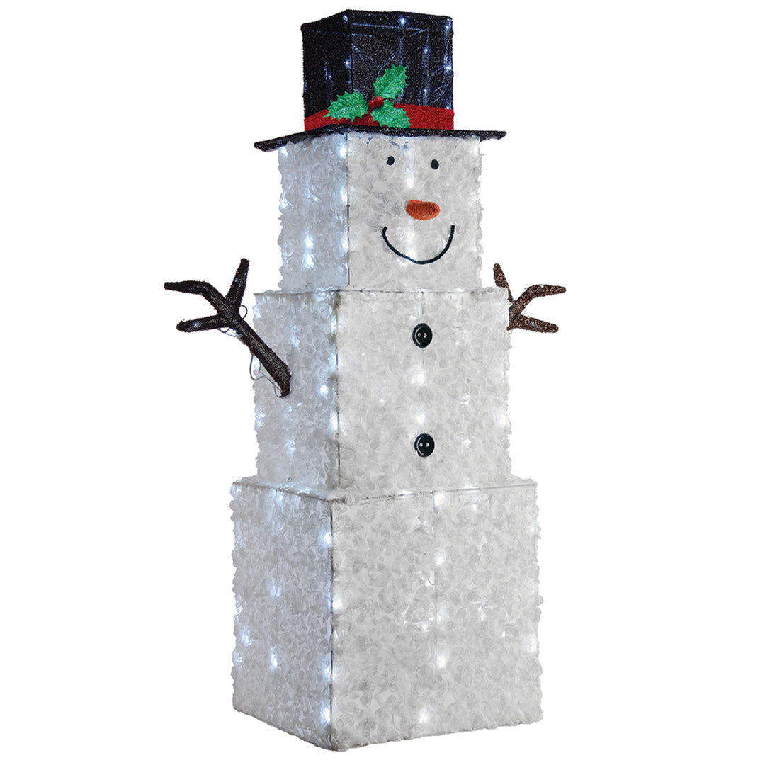 42" Snowman Decoration with Cool White LED Lights