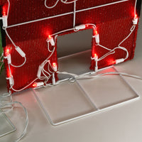 23 in. Tinsel Fabric HO HO HO Sign with Red and Cool White LED Lights - National Tree Company