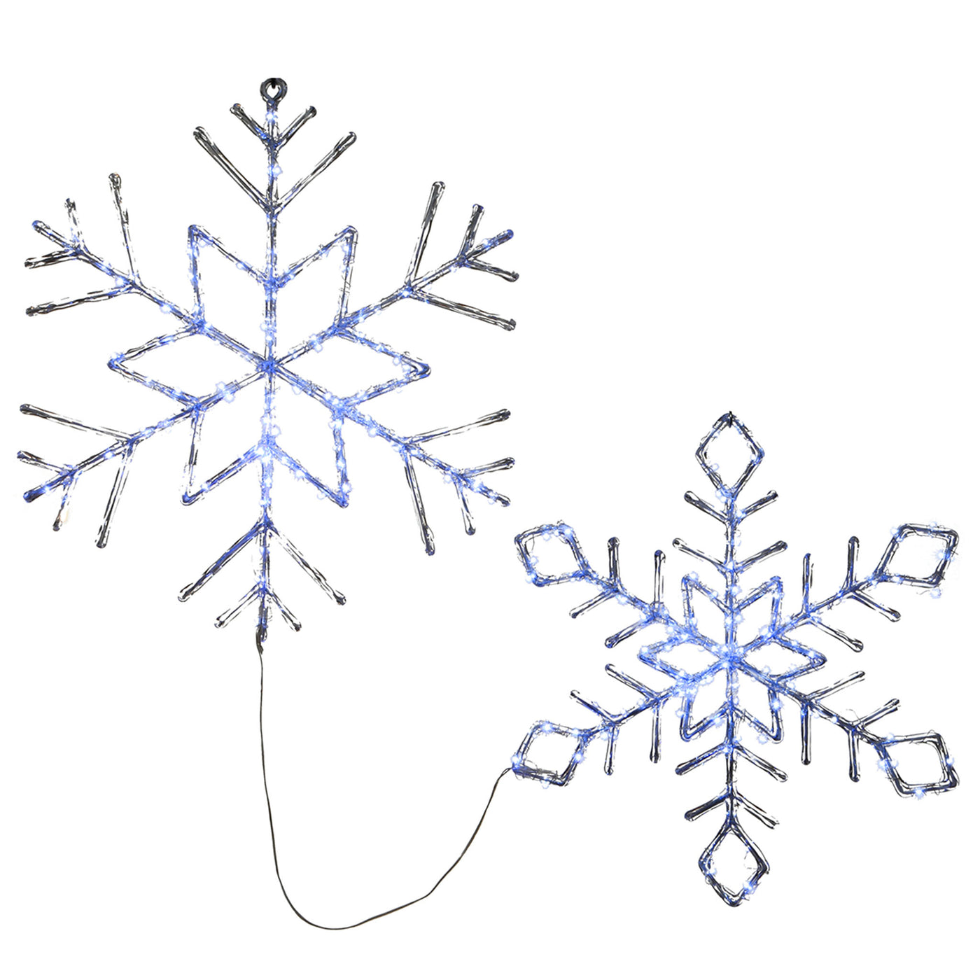 24 in. and 20 in. Ice Crystal Snowflakes with LED Lights - National Tree Company
