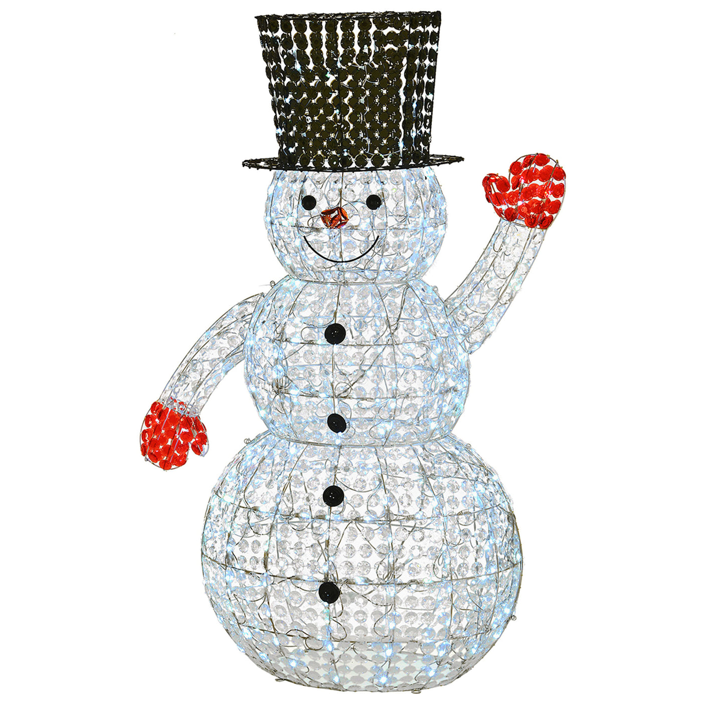 60 in. Crystal Bead Snowman with LED Lights - National Tree Company