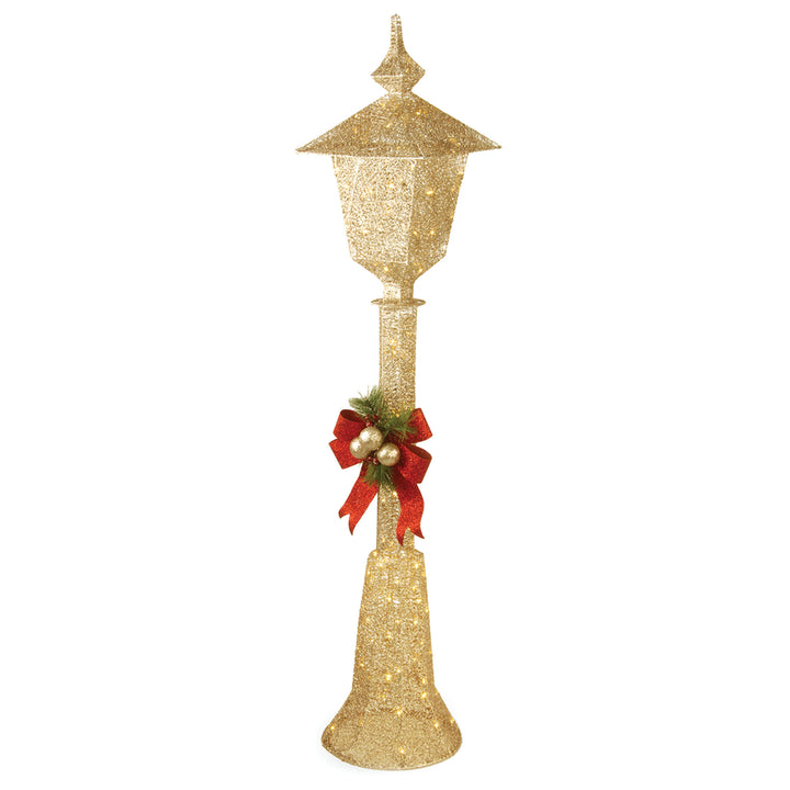 60 in. Pre-Lit Crystal Champagne Lamppost