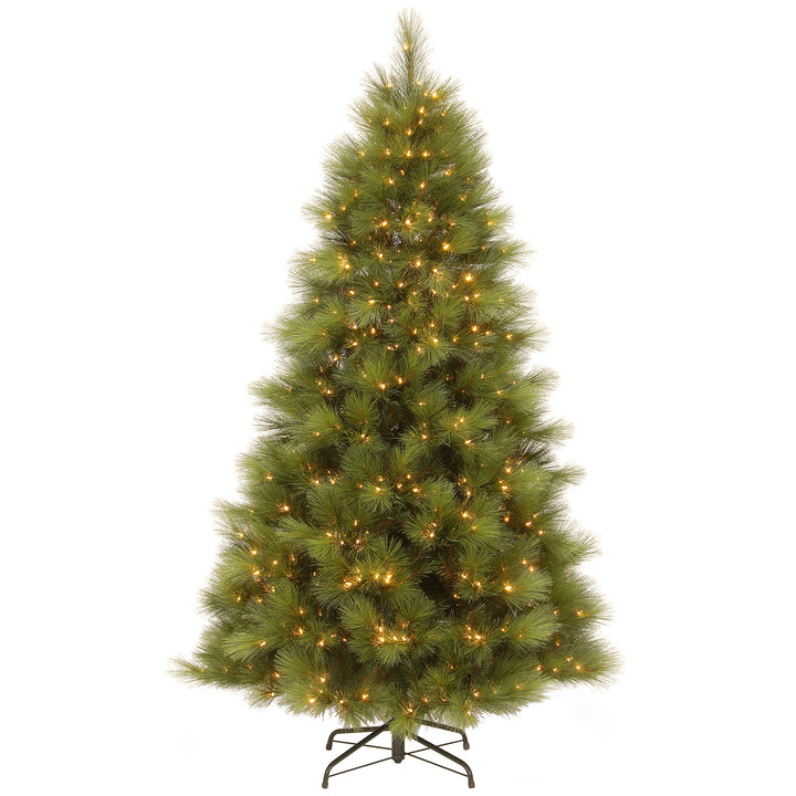 Pre-Lit 'Feel Real' Artificial Christmas Tree, Arcadia Pine, Green, Dual Color LED Lights, Includes Stand, 7.5 Feet