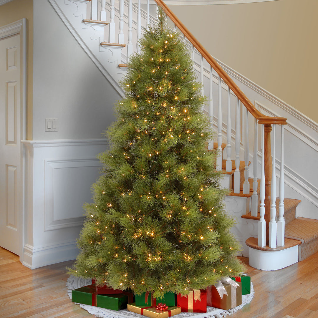 Pre-Lit 'Feel Real' Artificial Christmas Tree, Arcadia Pine, Green, Dual Color LED Lights, Includes Stand, 7.5 Feet