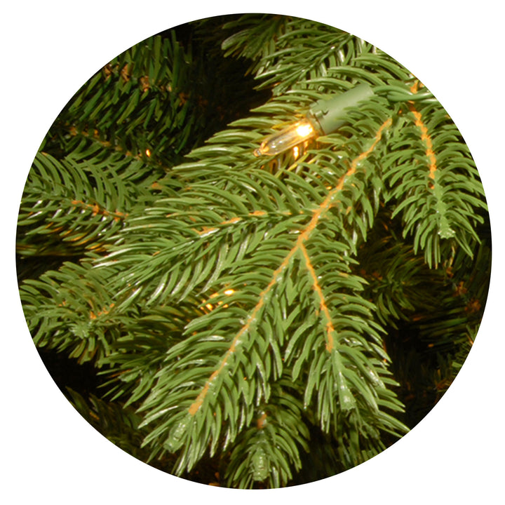 Pre-Lit 'Feel Real' Artificial Full Downswept Christmas Tree, Green, Douglas Fir, Dual Color LED Lights, Includes PowerConnect and Stand, 7.5 Feet