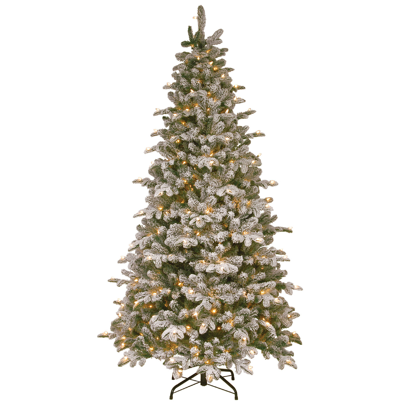 7.5 ft. Pre-Lit Snowy Everest Fir Medium Tree with Clear Lights - National Tree Company