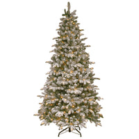 7.5 ft. Pre-Lit Snowy Everest Fir Medium Tree with Clear Lights - National Tree Company