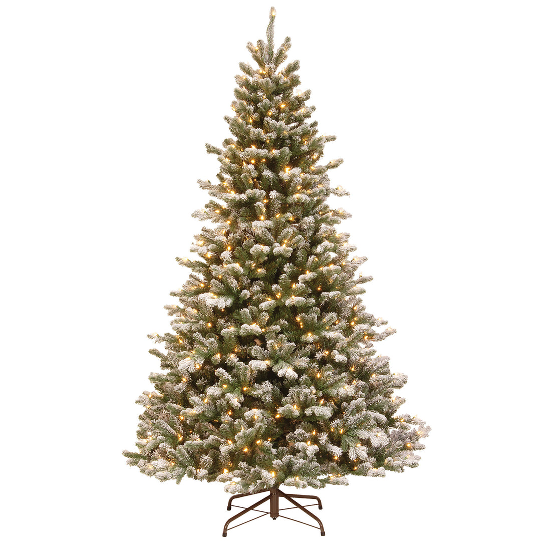 7.5 ft. PowerConnect(TM) Snowy Sheffield Spruce with Warm White LED Lights