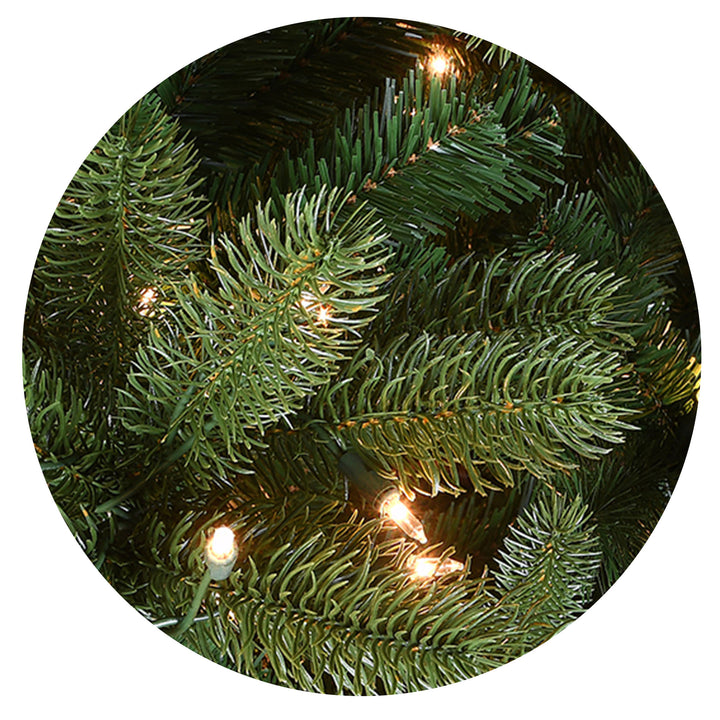 Pre-Lit 'Feel Real' Artificial Christmas Tree, Ponderosa Fir, Green, Dual Color LED Lights, Includes Stand, 7.5 Feet