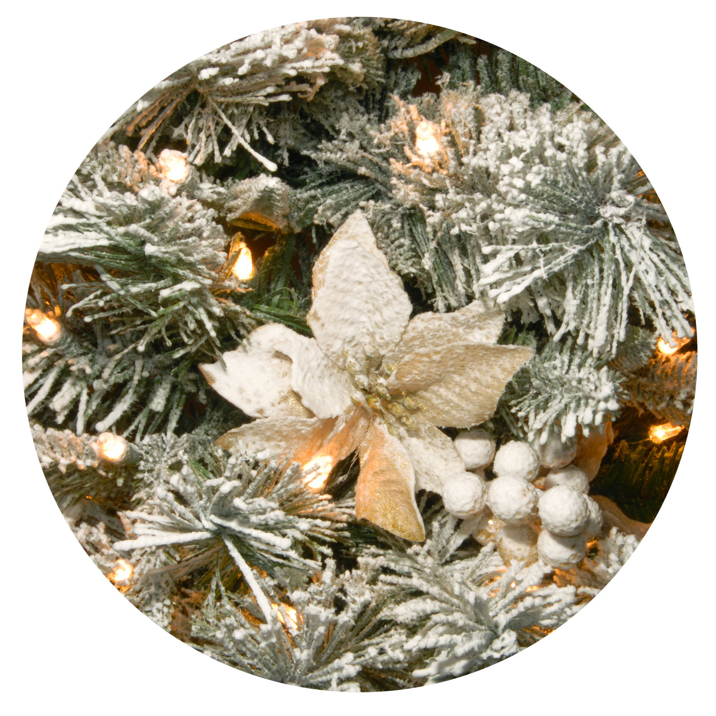 6 ft. Pre-Lit Frosted Colonial Slim Half Tree with Clear Lights - National Tree Company