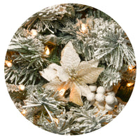 6 ft. Pre-Lit Frosted Colonial Slim Half Tree with Clear Lights - National Tree Company