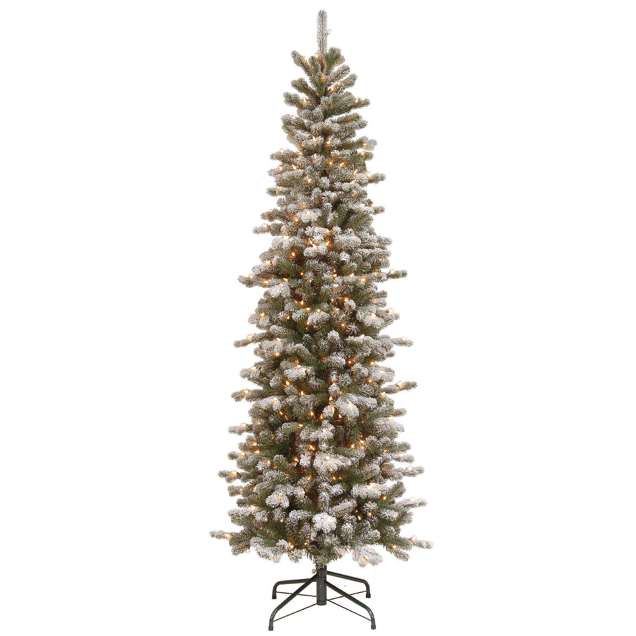 7.5 ft. PowerConnect(TM) Snowy Sheffield Spruce Pencil Slim with Clear Lights