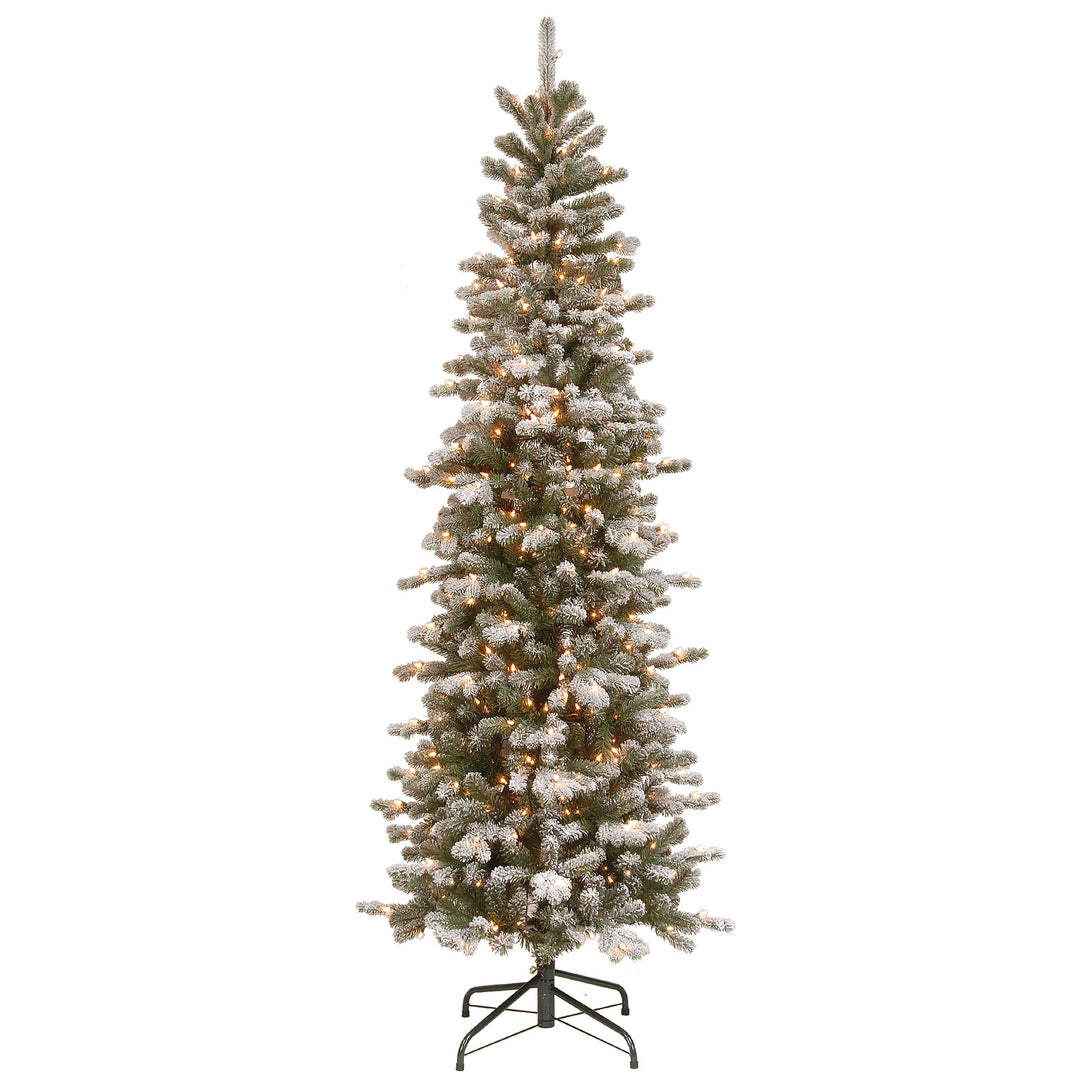7.5 ft. PowerConnect Snowy Sheffield Spruce Pencil Slim with Clear Lights