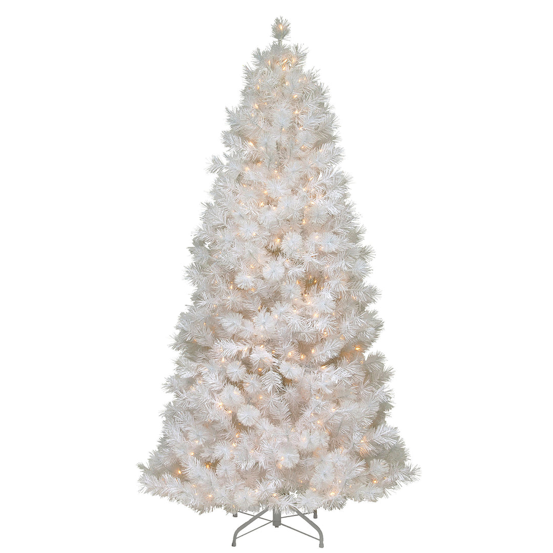 National Tree Company Pre-Lit Artificial Slim Christmas Tree, Wispy Willow Grande, White, White Lights, Includes Stand, 7.5 Feet