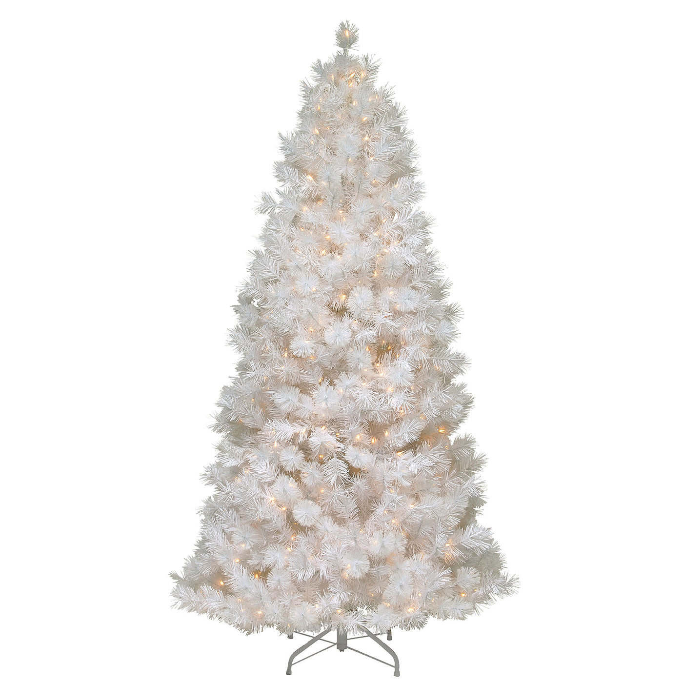 7.5 ft. Pre-Lit Wispy Willow Grande White Slim Tree with Clear Lights - National Tree Company