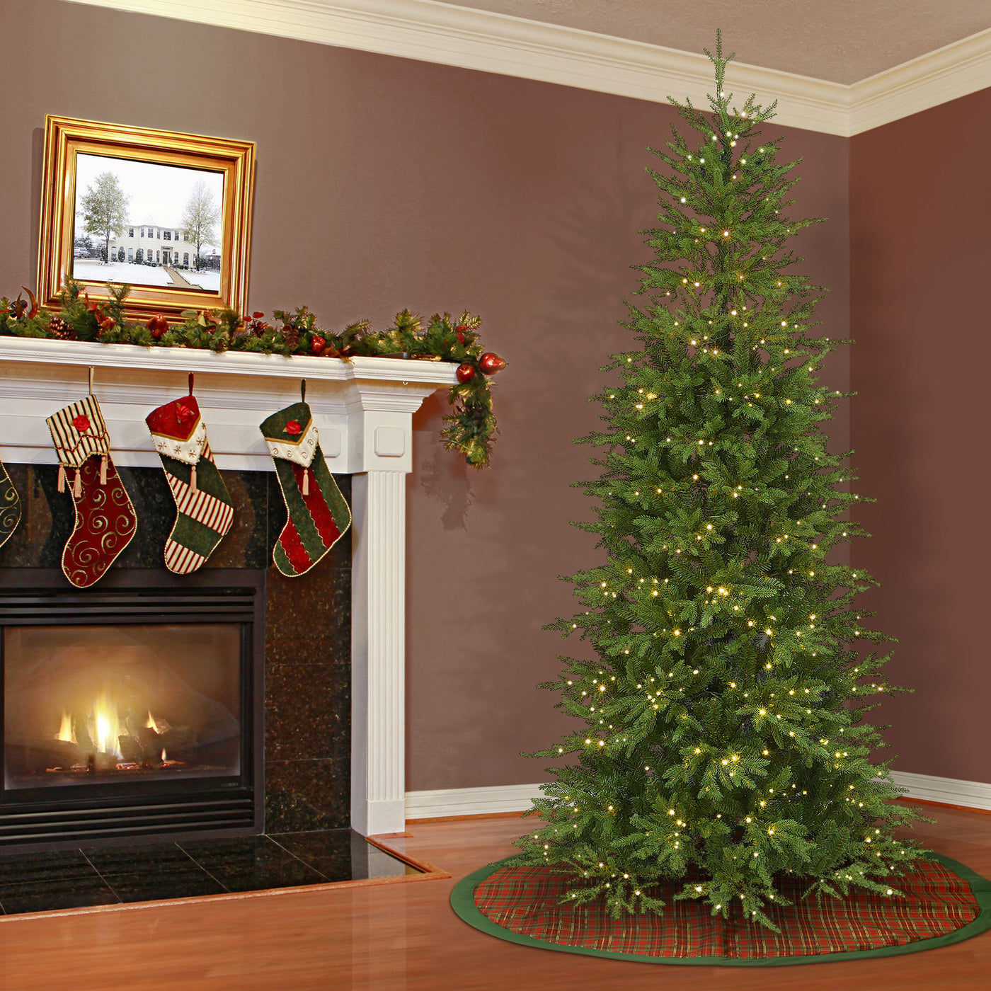 7.5 ft. Pre-Lit Bedminster Spruce Slim Tree with Dual Color LED Infinity Lights - National Tree Company