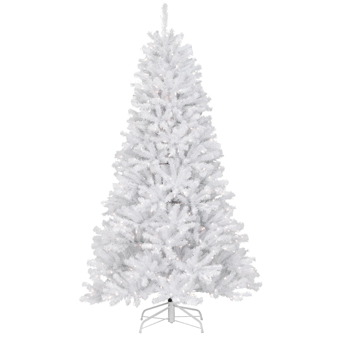 7.5 ft. Pre-Lit North Valley Spruce White Tree with Clear Lights - National Tree Company