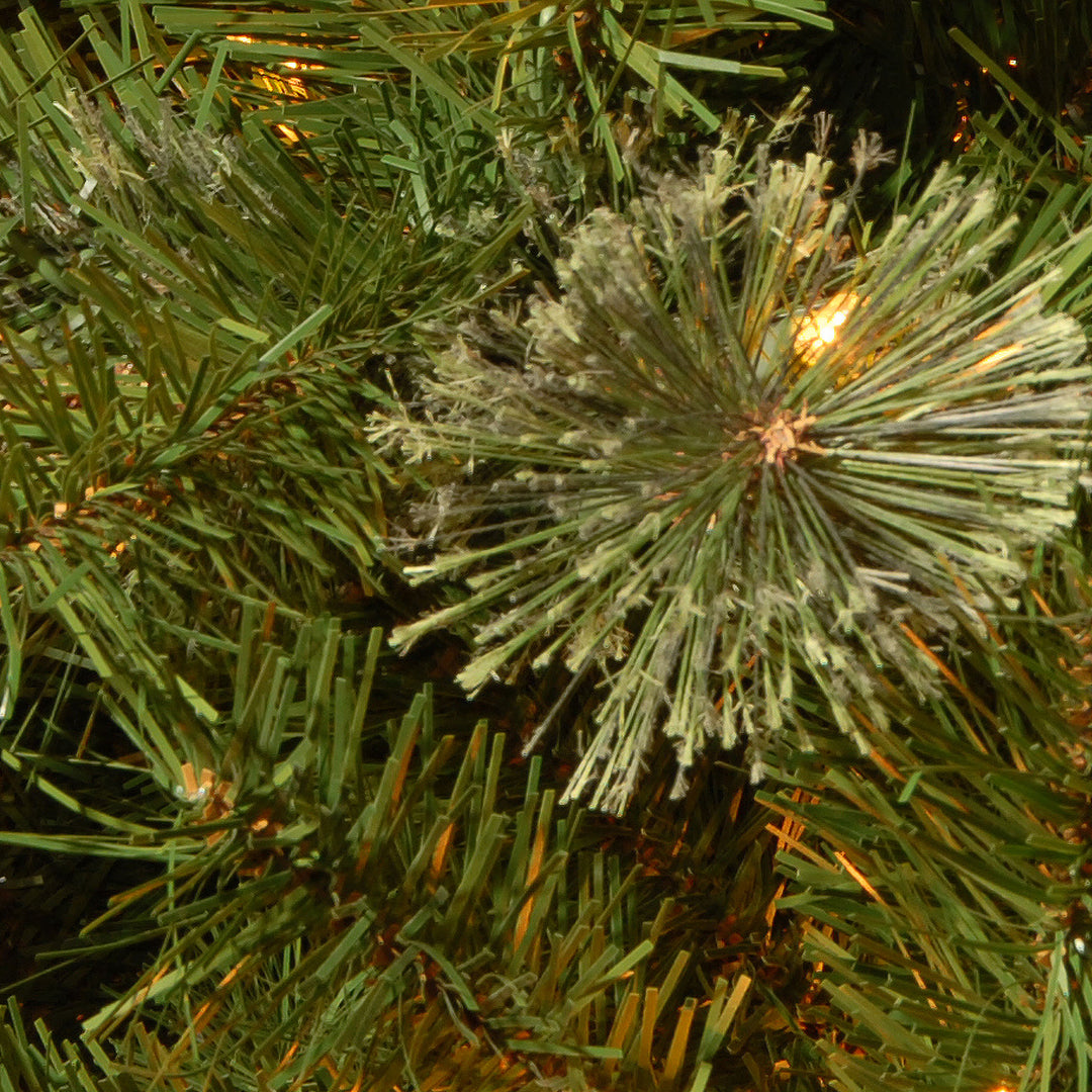 Pre-Lit Artificial Entrance Christmas Tree, Atlanta Spruce, Green, White Lights, Includes Metal Base, 4 Feet