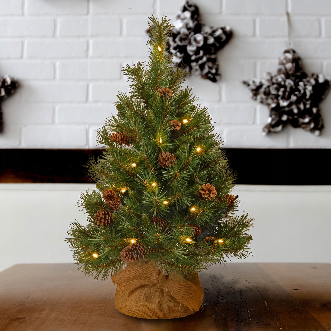 3 ft.Pre-Lit Pine Cone Tree with LED Lights - National Tree Company