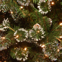 24 in. Pre-Lit Glittery Pine Wreath with Clear Lights - National Tree Company