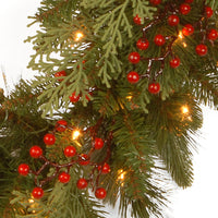 24 in. Pre-Lit Classical Collection Wreath with Warm White LED Lights - National Tree Company