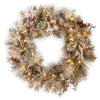 30 in. Pre-Lit Snowy Bedford Pine Wreath with LED Lights - National Tree Company