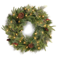 30 in. Pre-Lit Colonial Fir Wreath with Clear Lights - National Tree Company