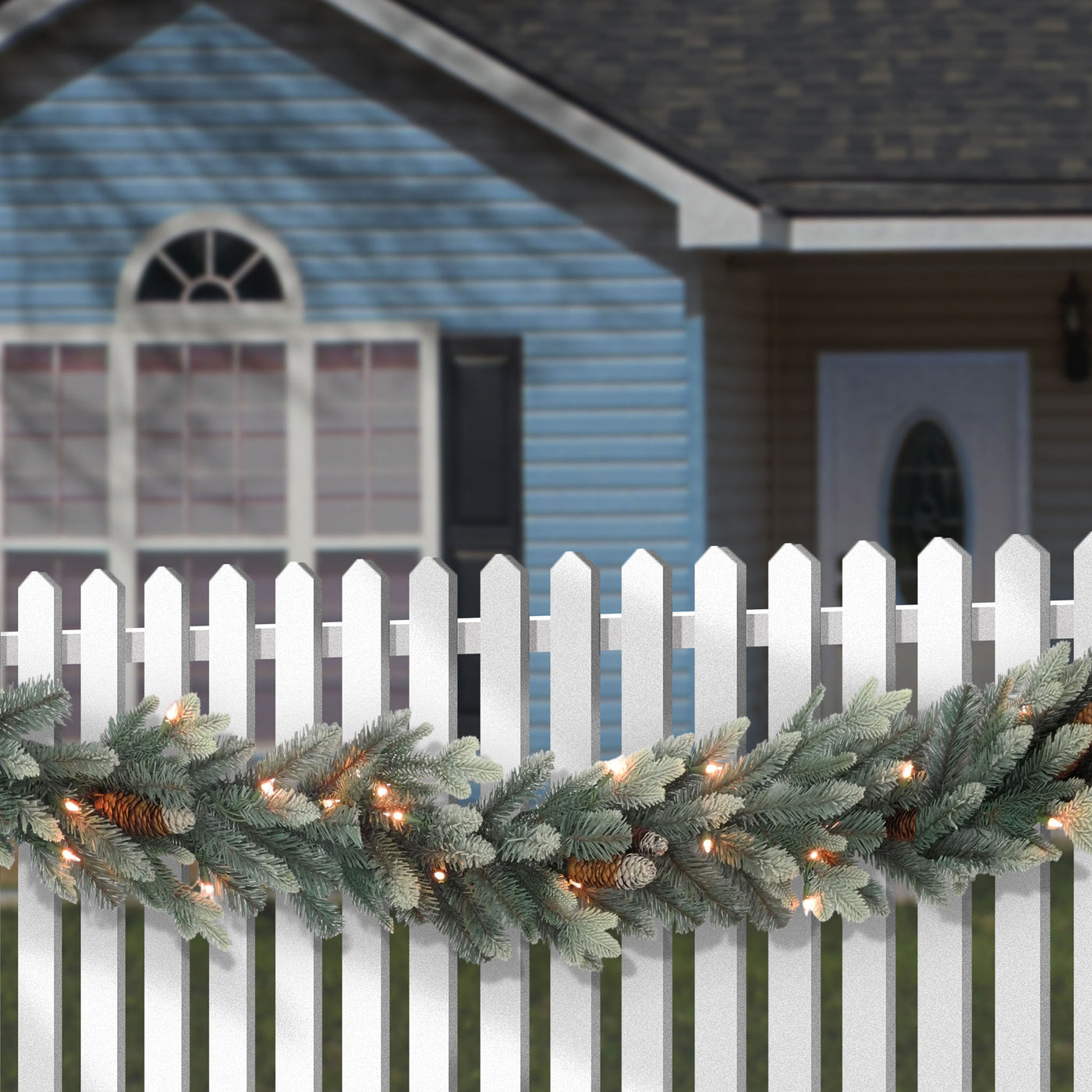9 ft. Pre-Lit Copenhagen Spruce Garland with Clear Lights, Plug-In - National Tree Company