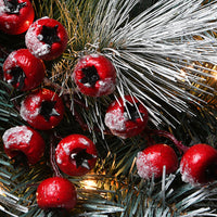 9 ft. Pre-Lit Snowy Glacier Pine Garland with Clear Lights - National Tree Company