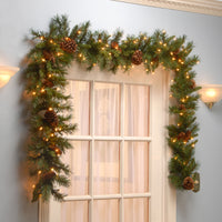 9 ft. Pre-Lit Pine Cone Garland with Clear Lights - National Tree Company