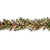 9 ft. Pre-Lit Frosted Pine Berry Garland with Clear Lights - National Tree Company