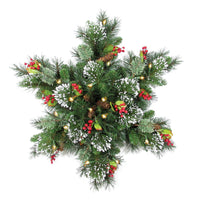 32 in. Pre-Lit Wintry Pine Snowflake with Warm White LED Lights - National Tree Company