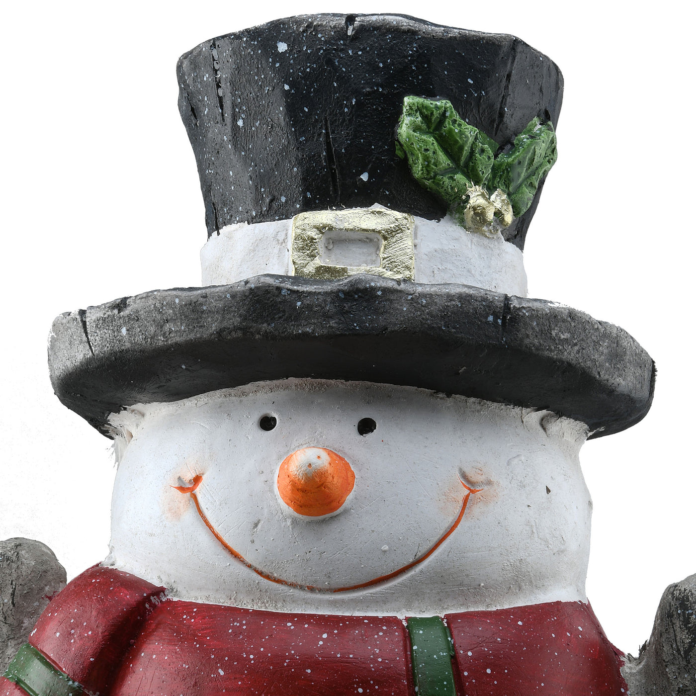 17 in. Snowman with Red Scarf, Black Hat & LED Lights - National Tree Company
