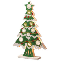 17 in. Pre-Lit Wooden Christmas Tree - National Tree Company